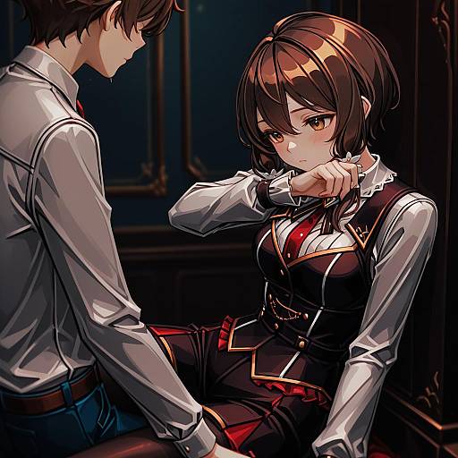 Illustration of Morisawa chiaki, ensemble stars! in the style of Makaroll