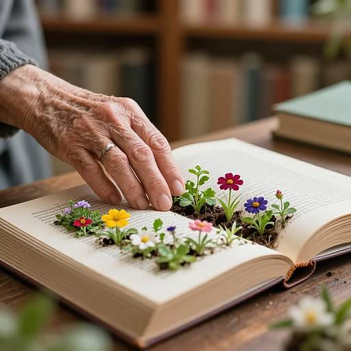 Elderly Hand and Blossoming Wisdom