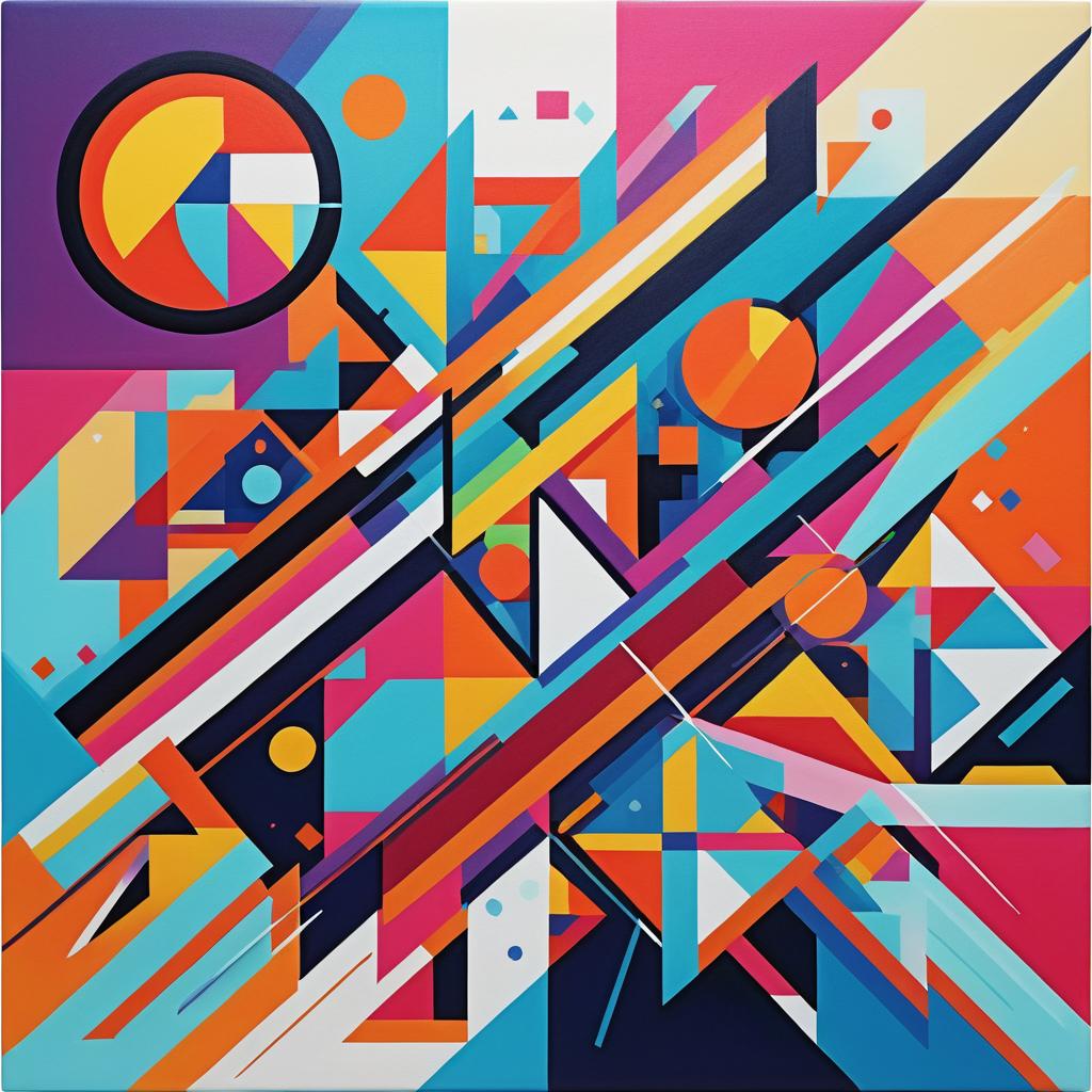 Vibrant Abstract Geometric Canvas Design