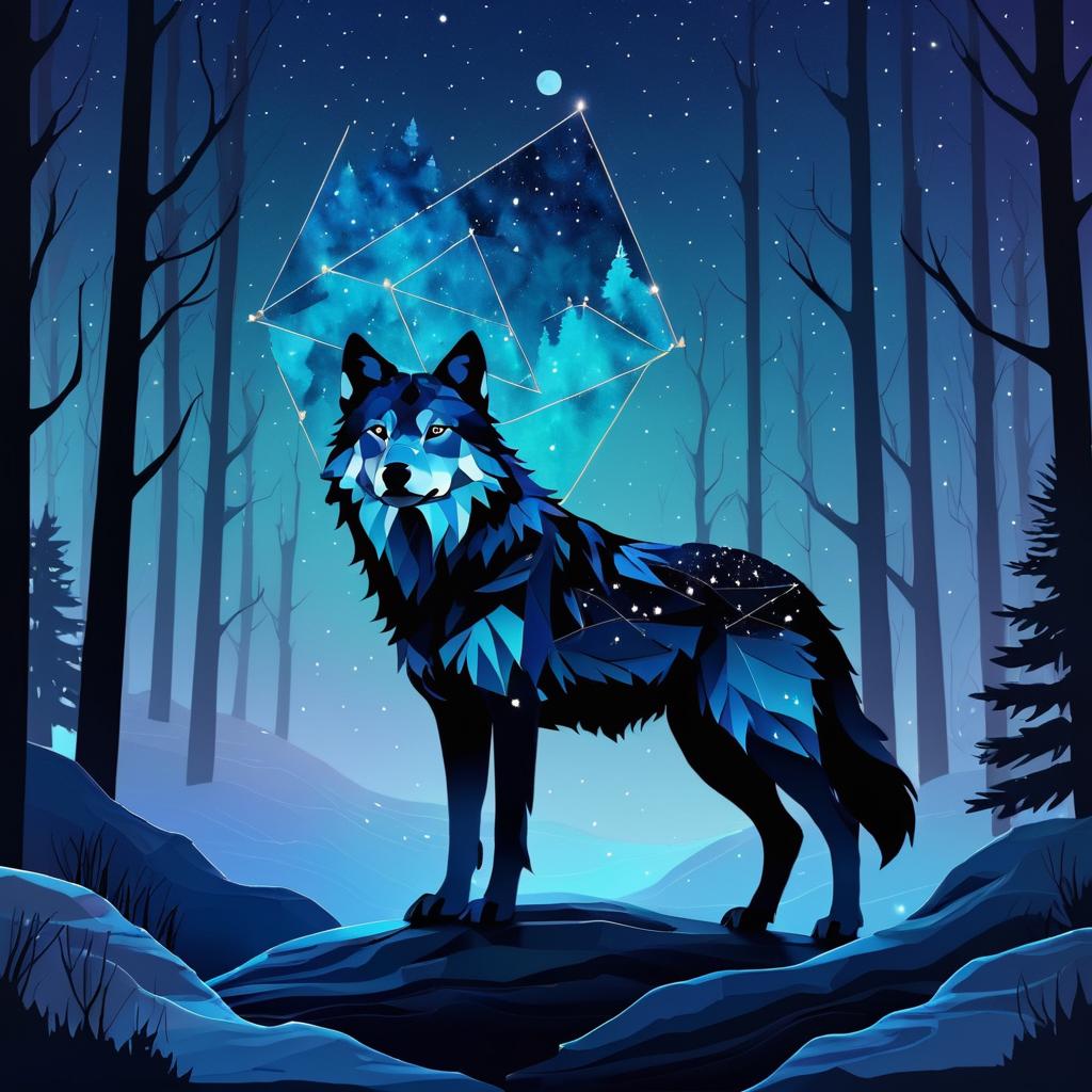 Mystical Wolf Constellation at Dusk