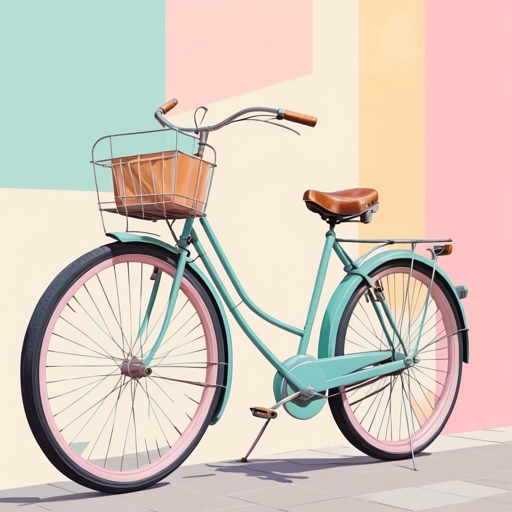 Nostalgic Retro Bicycle Painting Illustration