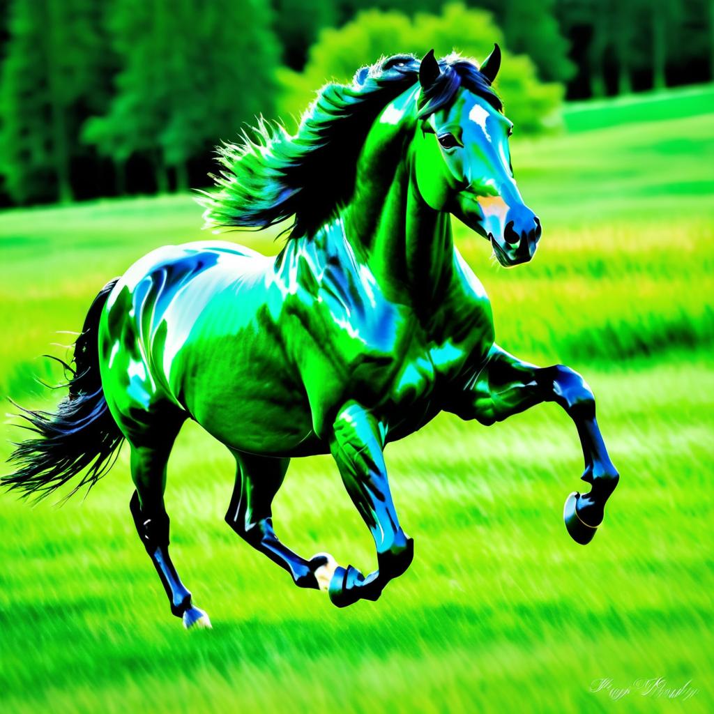 Majestic Stallion in Lush Meadow