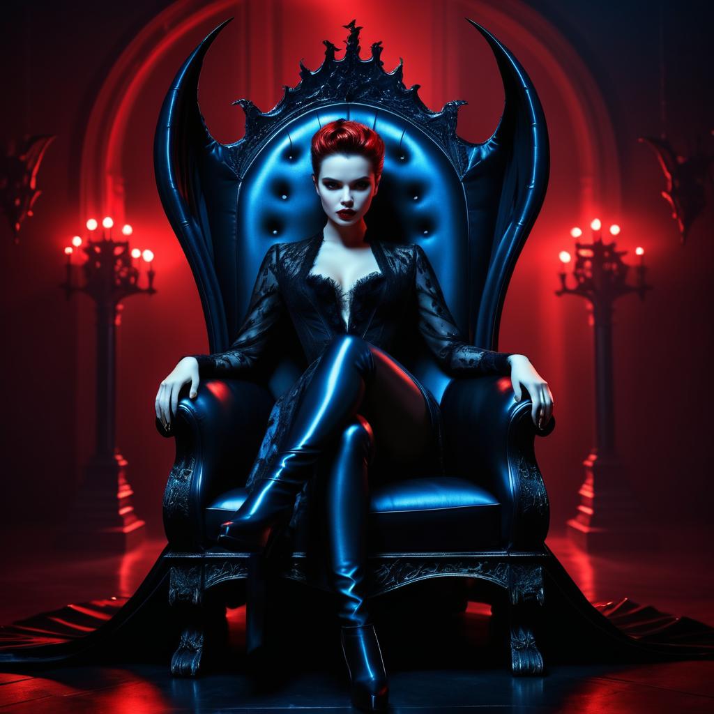 Seductive Vampire Throne Portrait