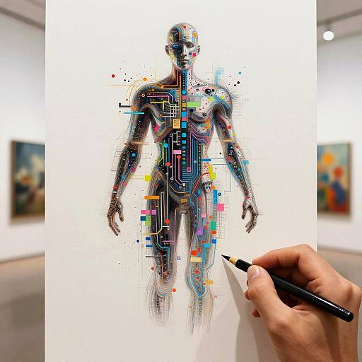 Abstract AI Humanoid Art Concept