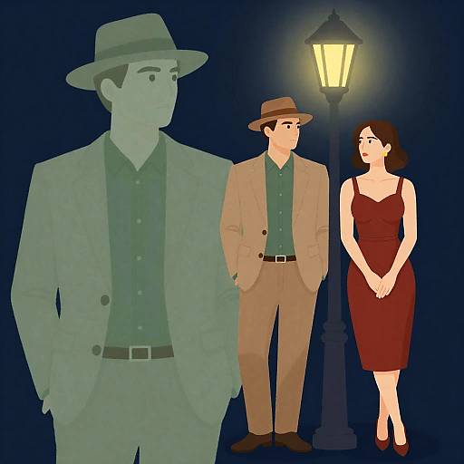 Romantic Night Under the Streetlamp