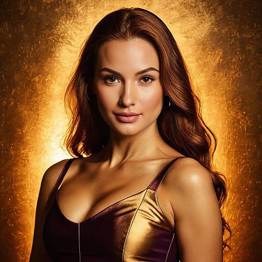 Elegant Woman in Chic Plum Purple Dress