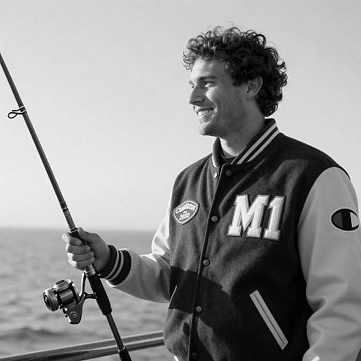 Smiling Varsity Champion Fisherman Portrait