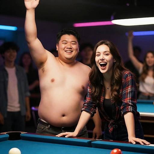 Celebration at the Pool Table