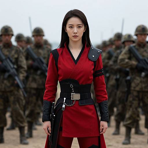 Woman Warrior Leading Soldiers