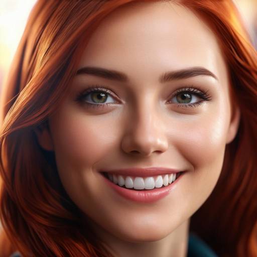 Auburn-Haired Woman with Vibrant Smile Auburn-Haired Woman with Vibrant Smile