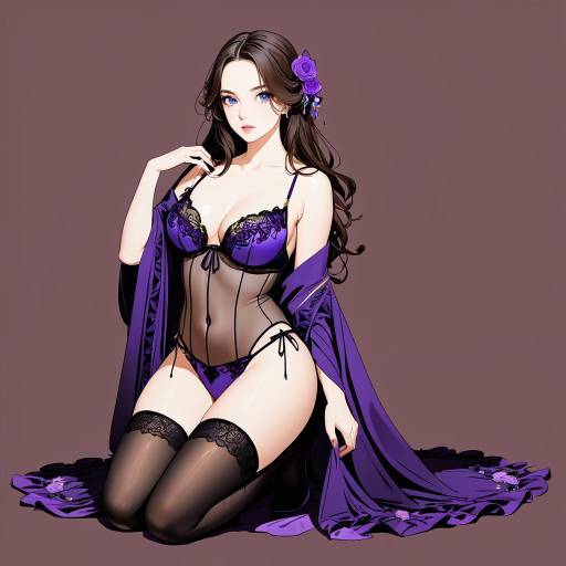 Regal Woman in Lingerie with Violet Eyes Regal Woman in Lingerie with Violet Eyes