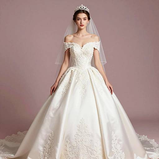 Elegant Woman in Luxury Wedding Gown