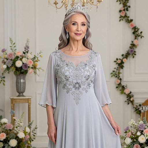 Elegant Silver-Haired Woman Portrait