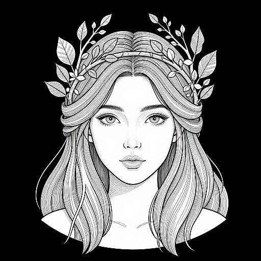Intricate Fantasy Woman with Crown