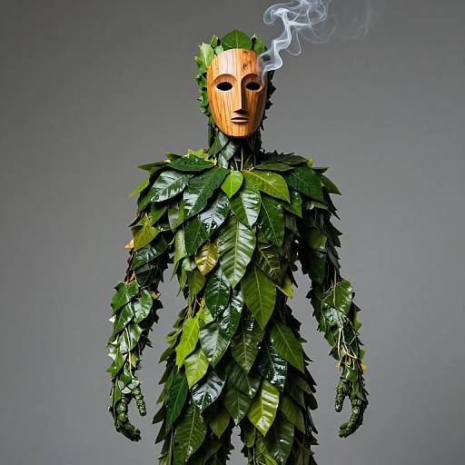 Tall African Leaf Masquerade Spirit