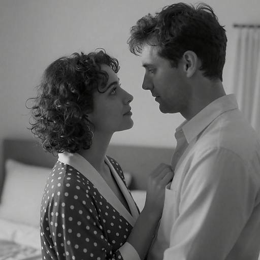 Intimate Black and White Couple Embrace