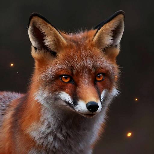 Mystical Werefox Portrait with Amber Eyes