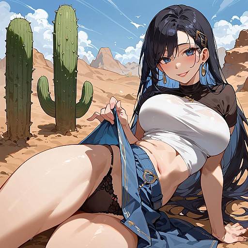 Irresistible College Girl in Desert Scene