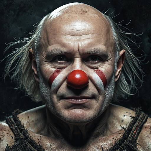 Macabre Portrait of Bald Caveman Putin