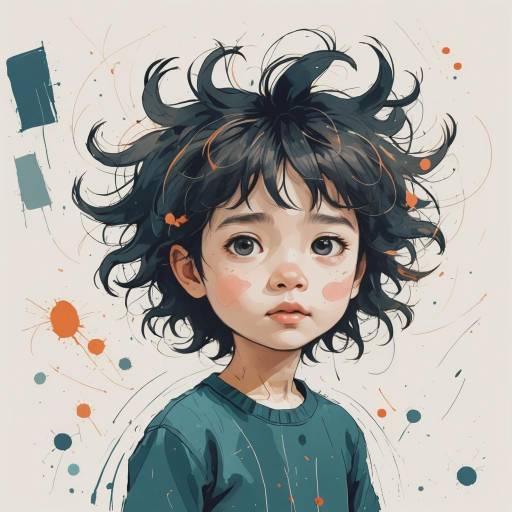 Curious Child in Playful Minimalism