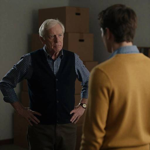 Serious Conversation Between Two Men Indoors