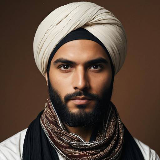 Realistic Male Costume Portrait with Turban