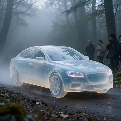 Dreamlike Jellyfish Car in Forest