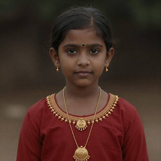 Portrait of a Young Girl in Traditional Attire