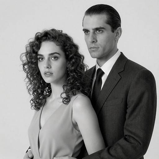 Classic Black-and-White Couple Portrait