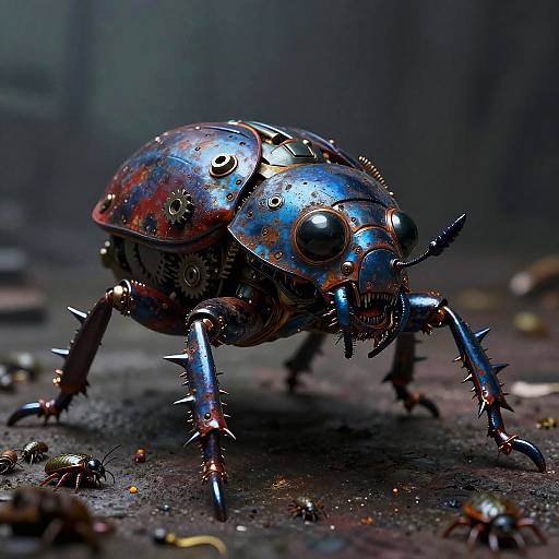 Dystopian Robotic Beetle Artwork