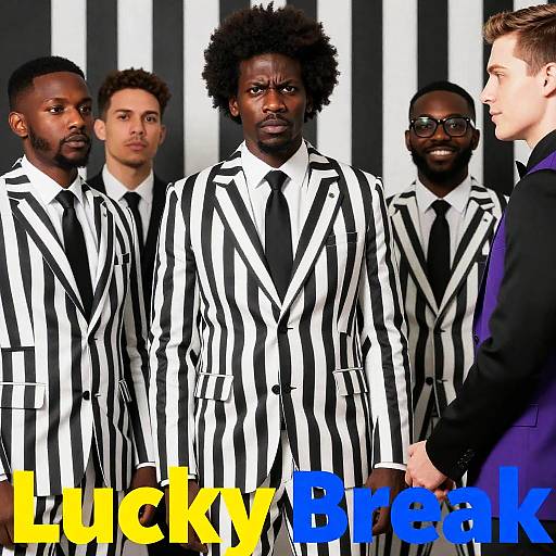 Five Striped Suits with Bold Background