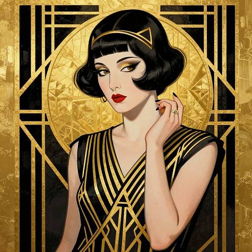 Art Deco Mme Portrait in 1920s Style