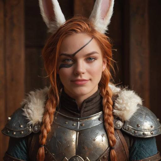 Intense Viking Warrior with Rabbit Features Intense Viking Warrior with Rabbit Features