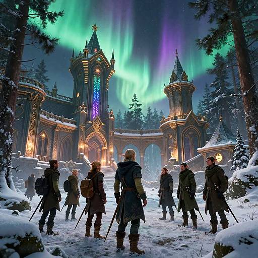 Cyberpunk Elves in Neon Boreal Forest