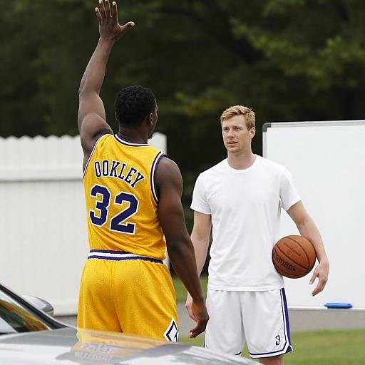 Outdoor Basketball Moment Between Friends