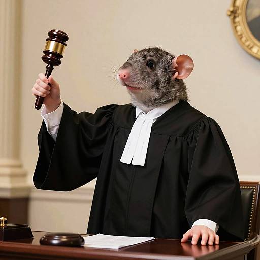 Anthropomorphic Mole President Judge