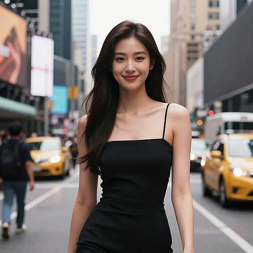 Ultra Realistic Girl in Time Square