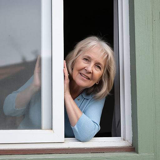 Older Woman Looking Out Window