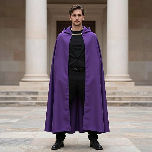 Man in Purple Cloak Pose