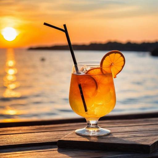 Sunset Cocktail in a Curvy Glass