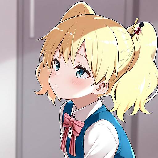 Illustration of Alice cartelet, kin-iro mosaic in the style of Mitsudoue