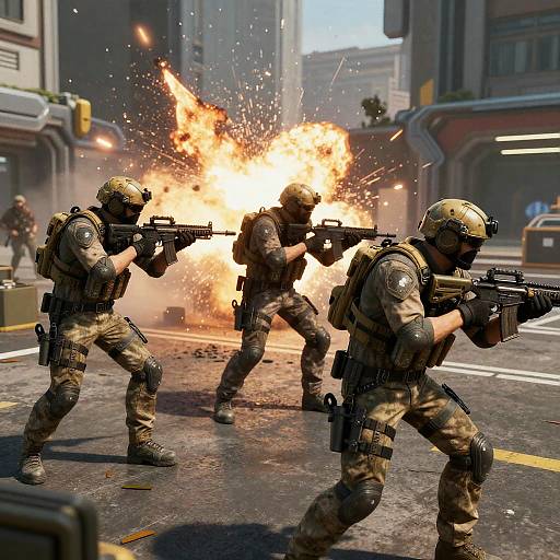 Futuristic Modern Warfare Battlefield Scene