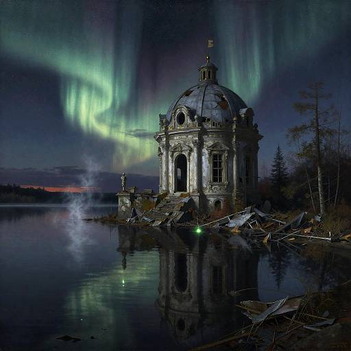 Decaying Celestial Observatory on Mirror Lake