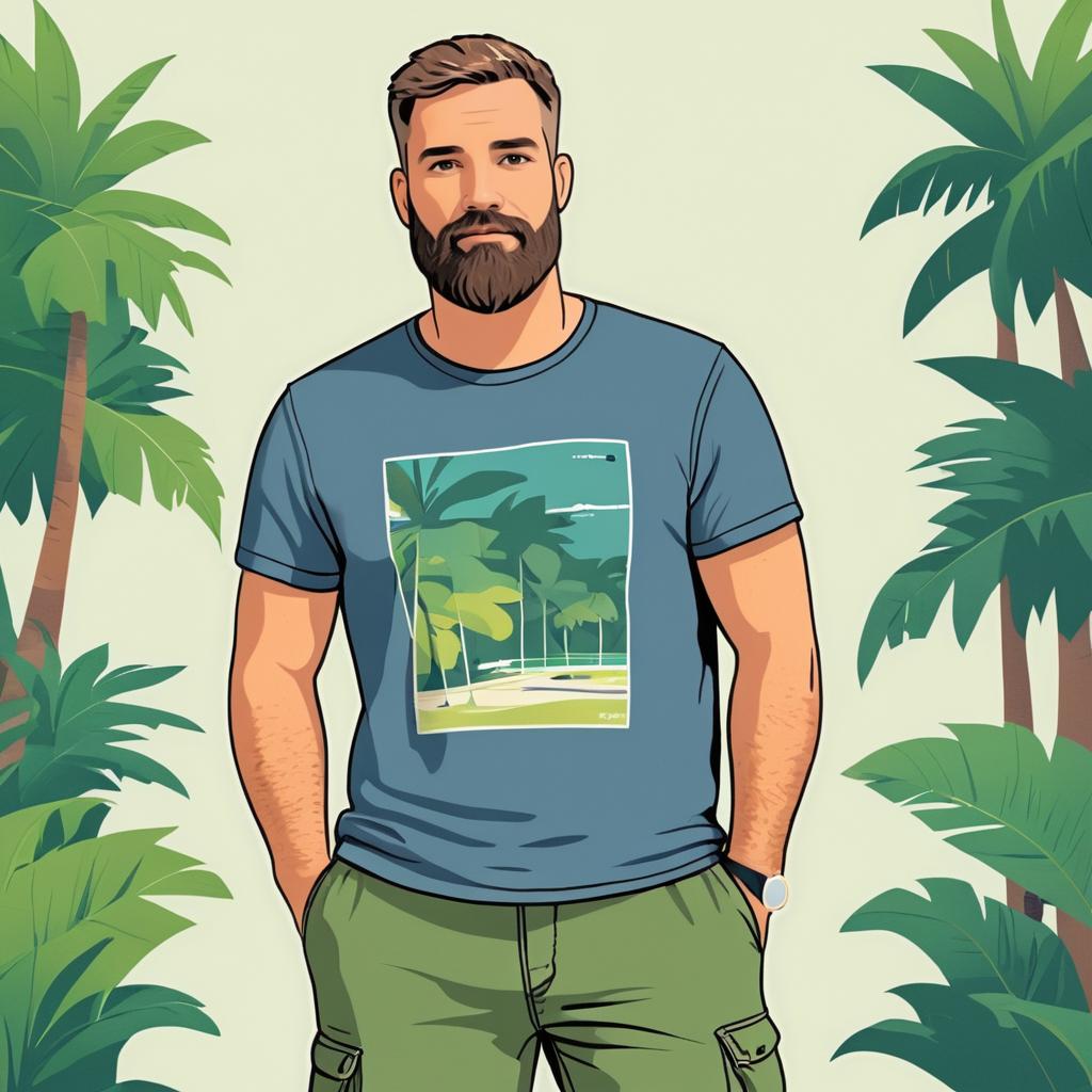 Cartoon Illustration of a Casual White Man