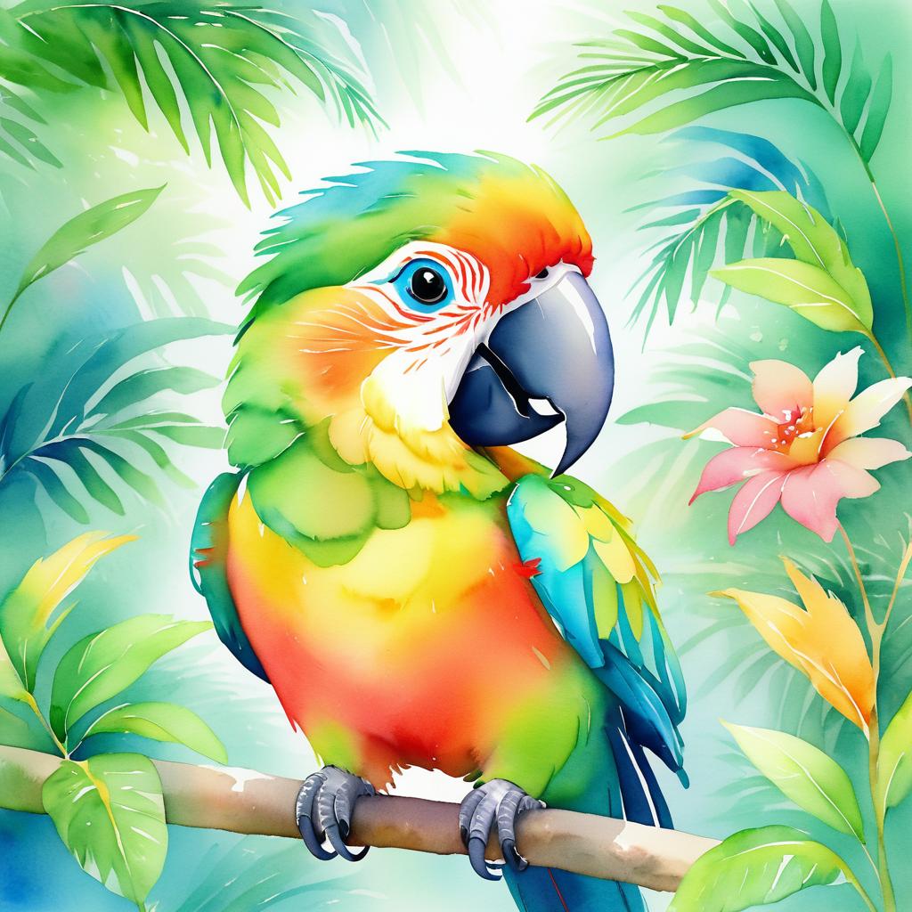 Whimsical Joy of a Colorful Parrot