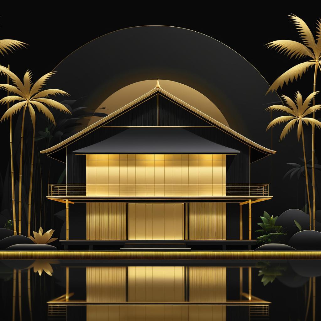 Luxurious Bamboo House by the Lakeside