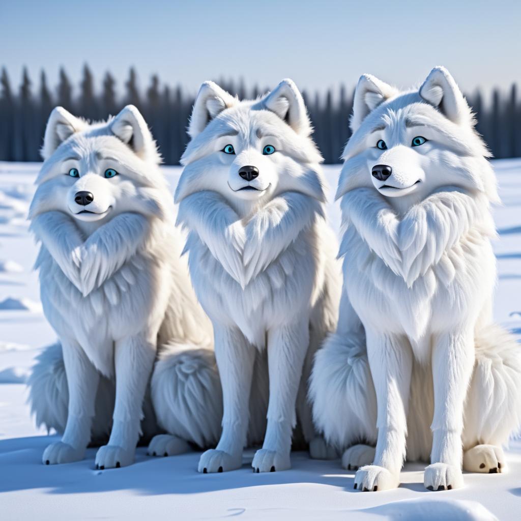 Arctic Wolves in Animated Tundra Scene