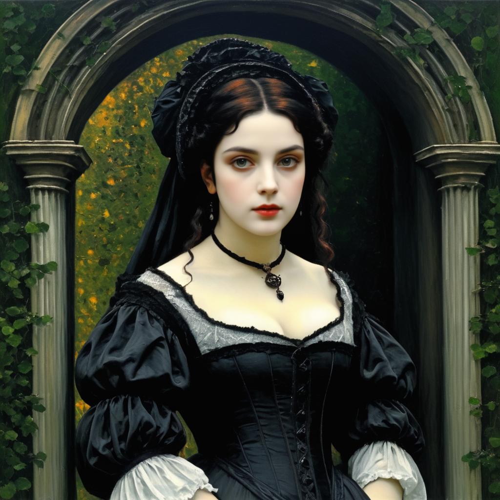 Highly Detailed Gothic Lady Portrait Art