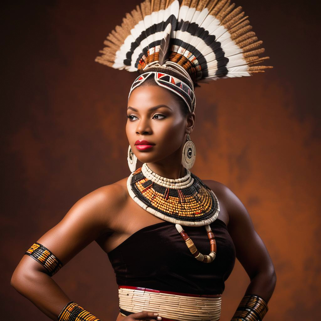 Vibrant Zulu Performer in Studio Setting