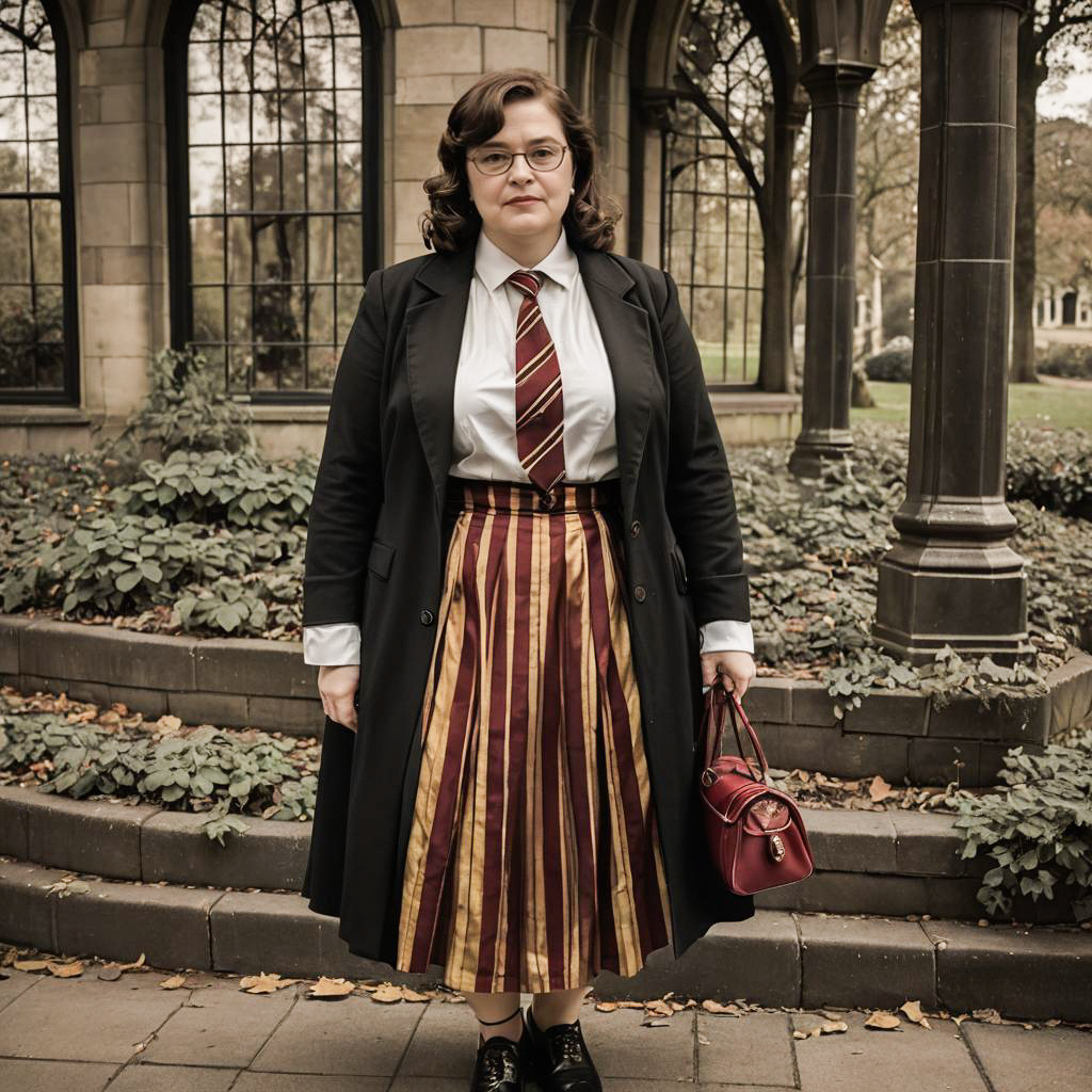 Curvy Woman in Harry Potter Inspired Outfit